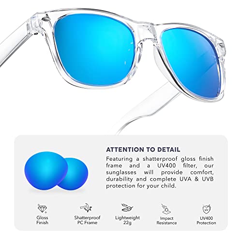 Kids Polarized Retro Sunglasses for Boys Girls Age 3-12 Shatterproof UV Protection Toddler Children Sun Glasses3