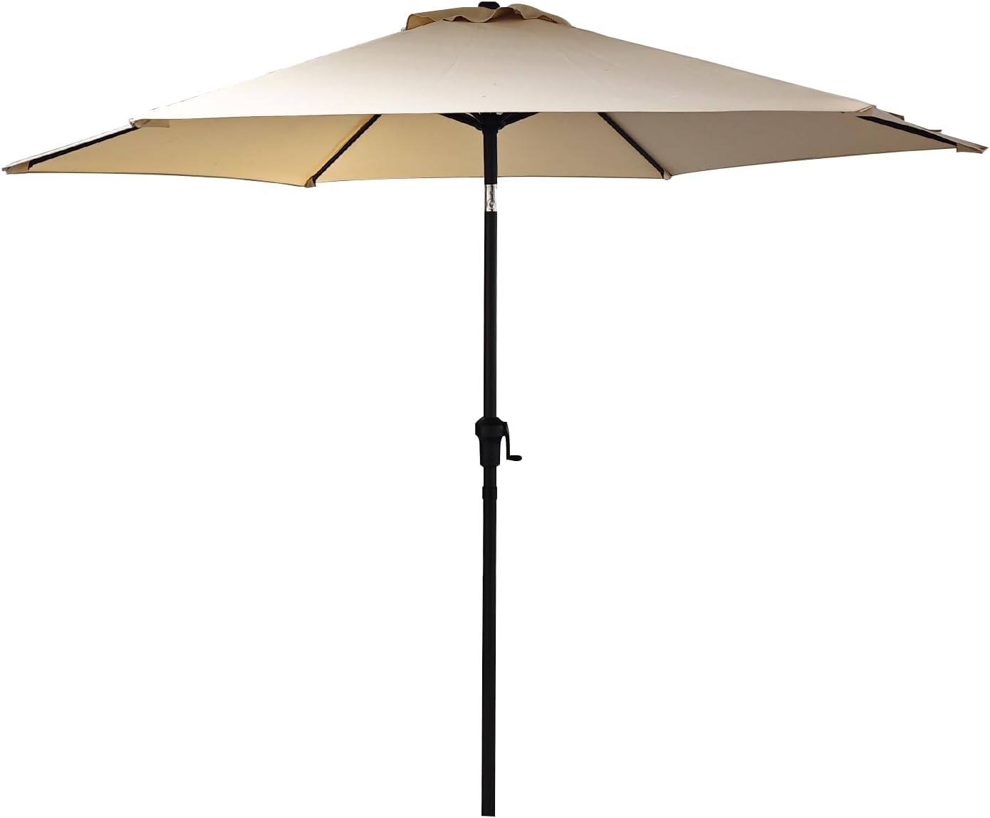 9ft Patio Umbrella, Outdoor Umbrella with Push Button Tilt and Crank, Sunshade Waterproof Market Umbrella with 6 Sturdy Ribs, Yard Umbrella for Backyard, Garden, Patio, Deck, Lawn, Pool, Khaki-Classic