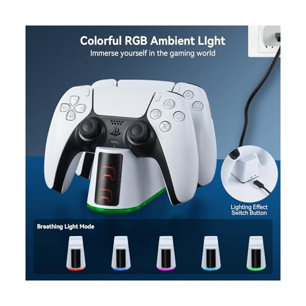 ELUTENG Cargador para Mando PS5, Base de Carga para Playstation 5 DualSense - Image 5