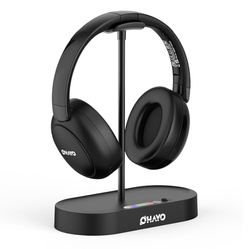 OHAYO Wireless TV Headphones for Seniors with Transmitter Charging Dock, Digital Optical AUX RCA Plug and Play Wireless Headphones for Watching TV, No Audio Delay, 100ft Range, Hearing Impaired Gifts