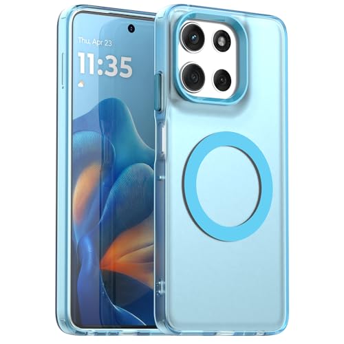 Pzwoxukhov Compatible with Motorola Moto G56 5G Case Cover,Compatible with Magsafe,Shockproof Magnetic Phone Case, Blue