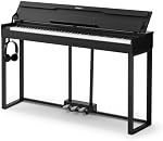 STRICH 88 Keys Digital Piano, Hammer-Action Fully Weighted Keyboard, Cover Designed Electric Piano Keyboard with Furniture Stand, Headphones, Three Pedal, Classic Black, SDP-500