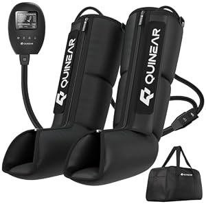 QUINEAR Leg Recovery System for Athletes, Recovery Boots, Leg Compression Massager for Circulation and Pain Relief – Time Adjustable(FSA or HSA Approved)