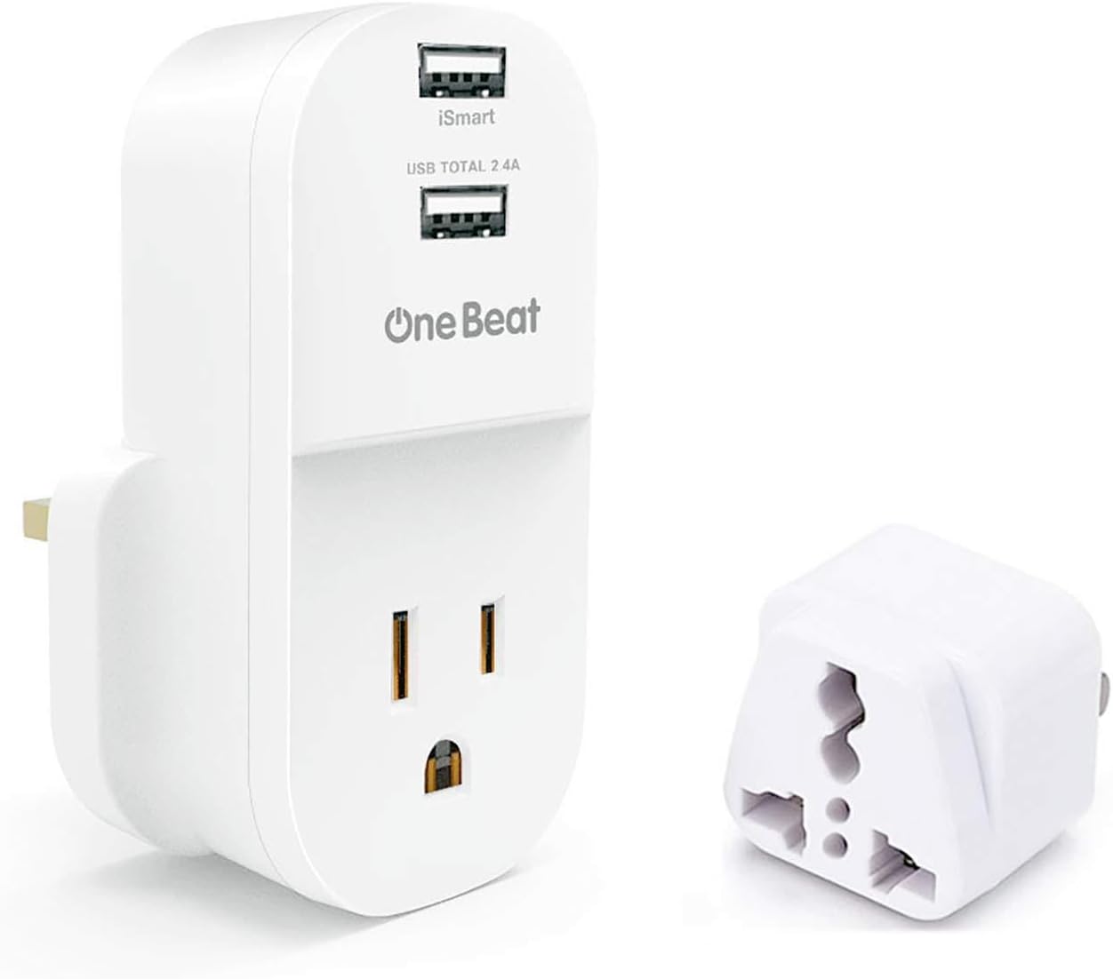 UK Ireland Hong Kong Plug Adapter for Travel, Power Adapter with 2 USB Ports, an USA Outlet Adaptor and USA to British England Scotland Irish London USA Dubai UAE etc (Type G Plug & Type B Plug)