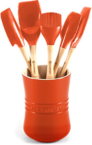 Le Creuset Revolution Silicone Utensil Set, 6-Piece,Flame