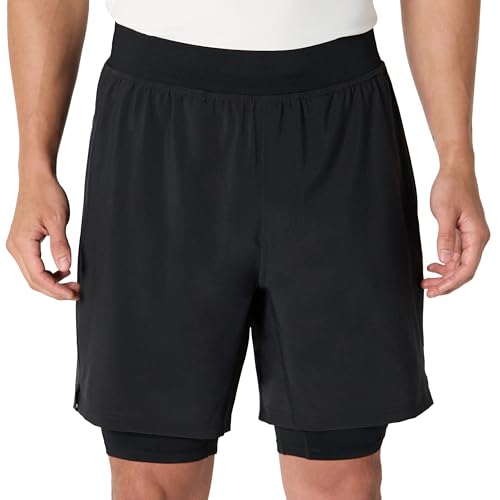 Image of Amazon Essentials Men's Athletic Running Training Shorts, Performance Stretch Woven Workout Shorts, 7 inch