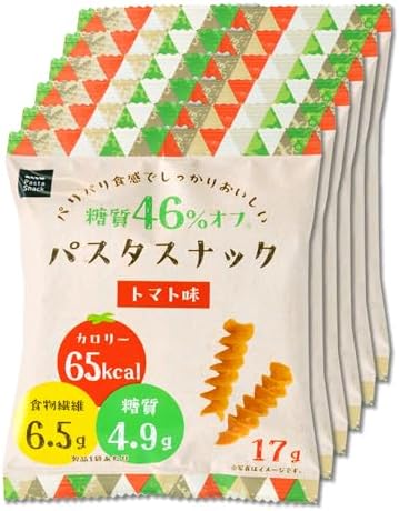 （05:30時点） 低糖質 糖質オフ パスタスナック 食物繊維 低カロリー お菓子 おやつ 三州総本舗 三州製菓 (トマト味 6袋セット)