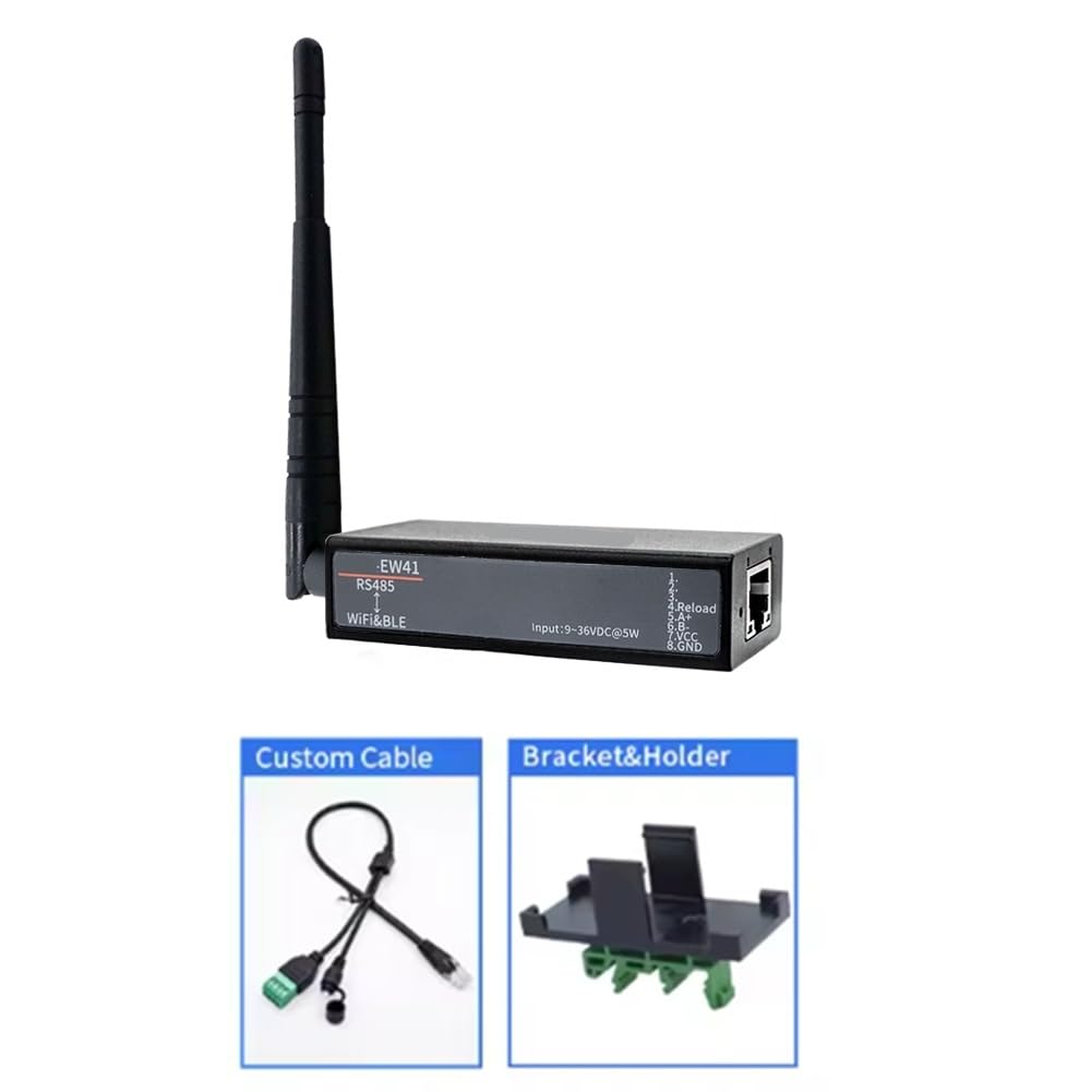 Jevina Port série RS485 vers WiFi et BLE Device Server Module Convertisseur -EW41 Protocole Modbus Transfert de données via WiFi