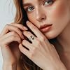 Teppdfann Vintage 14K Gold Plated Spoon Ring – Adjustable Ring with Carving Design for Women, Unique Boho Open Ring for Gift #2