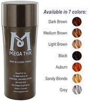 Megathik Hair Building Fibers 27 Grams Medium Brown Color