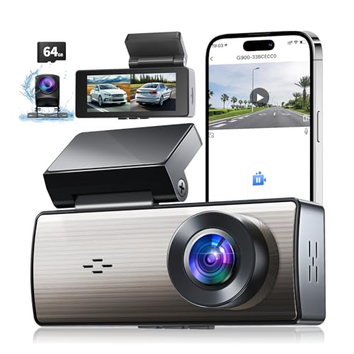 4K+2K Dash Cam Front and Rear,Dash Camera for Cars,Built-in 64G Card,5G WiFi APP Control,HDR Night Vision,24H Parking Mode,Loop Recording,Support 512GB Max(4k+2k) by nine-tailed fox - Used condition - US$26.44