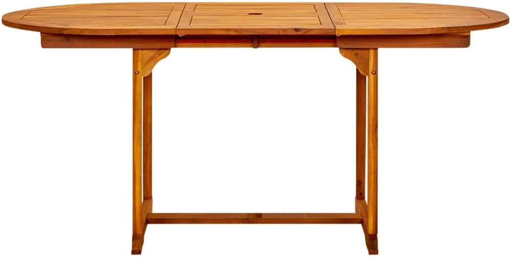 Outdoor Coffee Table with Wooden Frame, Patio Coffee Table, Wooden Furniture for Patio, Deck, Porch, Balcony, Garden and Backyard, Garden Dining Table (47.2"-66.9")x31.5"x29.5" Solid Acacia Wood