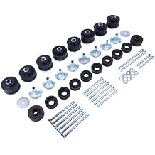KF04058BK Body Cab Mount Bushings Set Replacement for 1999-2007 Ford Super Duty F250 F350, with Steel Sleeves & Hardware - No Nuts