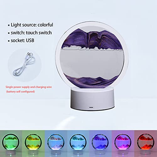 3D Moving Sand Art Deco, New Version 360° Rotating Hourglass Decoration, Creative Art Sand Art Liquid Motion Living Room Bedroom Table Lamp Decoration, Family Decor Birthday Gifts #TOP1