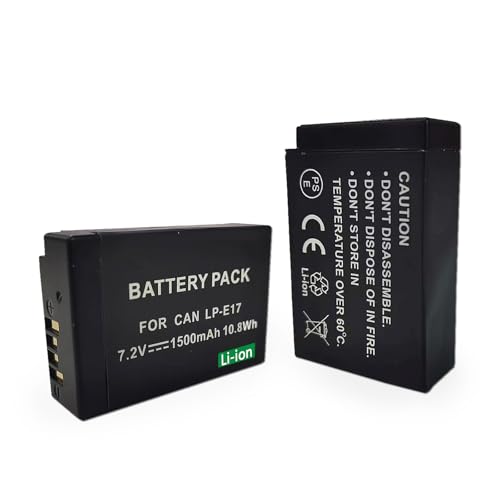 cokxiore 2-Pack LP-E17 Battery Canon EOs RP, Rebel T7i,