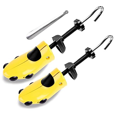 wavraging Shoe Stretcher for Women, 4-Way Shoe Widener Ladies Shoe Tree Plastic Instep Expanders Stretch Length Width Height with 8 Bunion Plugs,2 Heightening Pads and 1 Show Horn Cover