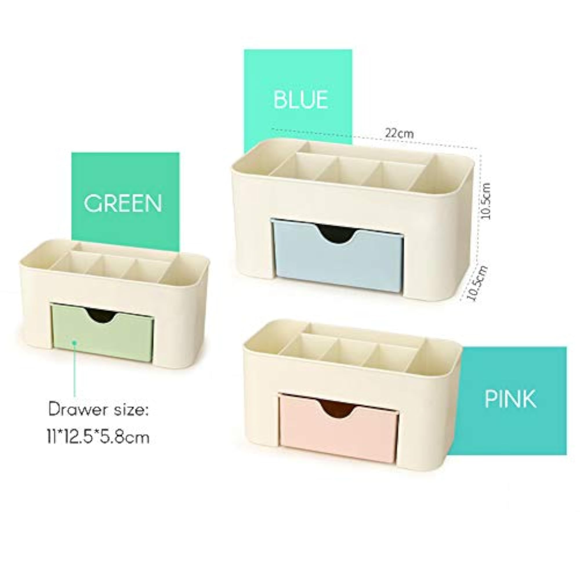 Makeup Organizer Box with Drawers and Lipstick Case