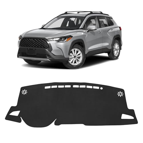 FIILINES Dash Cover for 2022-2026 Toyota Corolla Cross, Dashboard Mat Accessories Dash Cover Sunshade Nonslip Mesh Protector No Glare Black