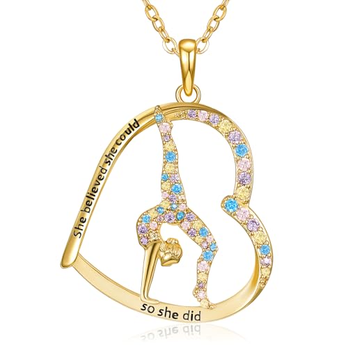 Gymnastics Necklace Gifts for Girls, Gymnastics Equipment Stuff for Kids