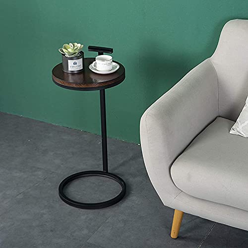 Table basse en bois massif véritable et structure moderne en fer forgé
