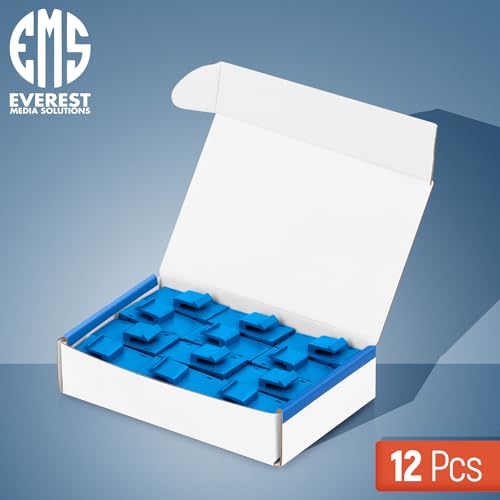 Everest Cat6 RJ45 Keystone Coupler (12-Pack) in Blue - RJ45 Coupler - Cat 6 Couplers - Female to Female Cat6 Keystone Jacks - Ethernet Couplers - Ethernet Cable Extender by Everest Media Solutions - Image 2