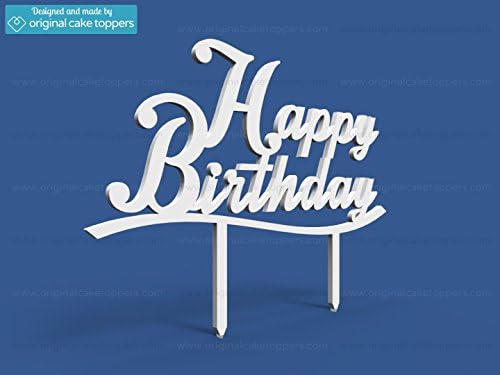 Original Cake Toppers Happy Birthday - White