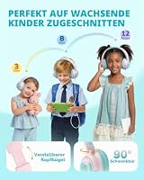 iClever Mädchen Kopfhörer Kinder mit USB C Kabel für Schule/Tablet/Reisen – Ansicht 8