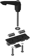 Profile Gliders ZN 40 x 80 Fixed Bearing with Clamping Lever (Set), Groove 8, 2 Slide Shoes POM, with Mounting Material
