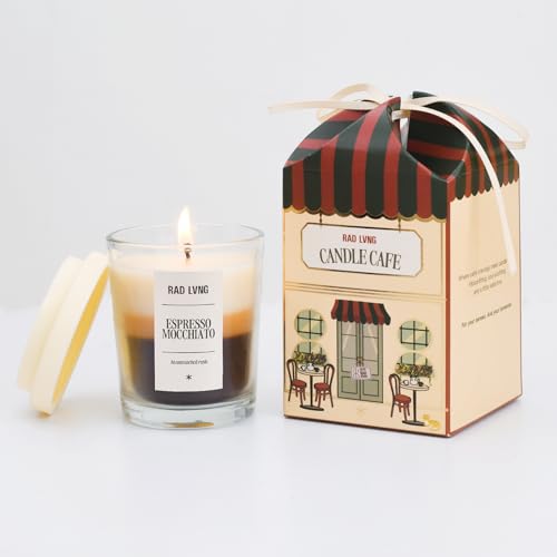 Image of RAD LVNG Espresso Macchiato Petite | 100g Soy Wax Scented Candle | 18hr+ Burn | Gel Wax Cubes | Silicone Lid | Hand-Poured | Coffee, Chocolate, Vanilla | Gifting & Home Decor