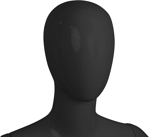 Miniatura 5 de 2 piezas de maniquí femenino negro Torso altura ajustable brazos desmontables vestido forma exhibición wmetal soporte