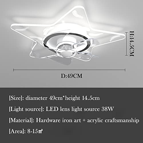 Ventilateur de plafond pour chambre à coucher avec lumière et télécommande - 4