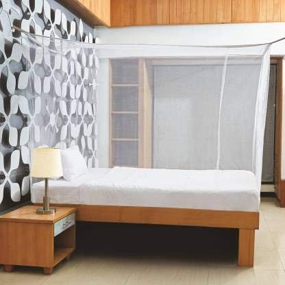 ANTIMOS Polyester Adults Singal Bad Size (6x4x5) Mosquito Net | Pest Control | Comfortable for Family | 100% AIR Flow Mosquito Net (White)