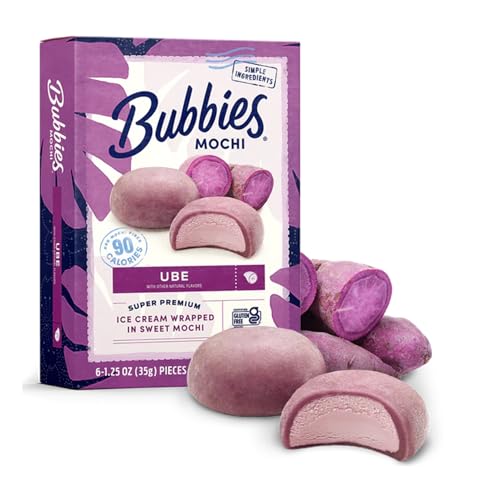 Bubbies Mochi Ice Cream, Ube Sweet Potato 7.5oz (Pack of 1)