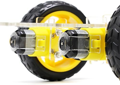 The perseids Robot Car Chassis Kit Smart Educational Toy DIY Programmable Project with Speed Encoder, Wheels and Battery Box for Kids Teens Arduino/Microbit/Raspberry Pi (2WD) 5 41oNiVKuRdL. AC