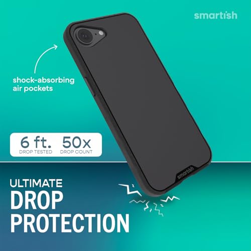 Smartish® iPhone 17e/16e MagSafe Case - Gripmunk Magnetic Slim Case [Lightweight + Protective] Drop Tested Thin Grip Cover with Microfiber Lining for Apple iPhone 17e/16e - Black Tie Affair by Smartish - Used condition - US$14.01
