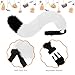 XEPST Furry Fox Wolf Cosplay Set with Mask Tail Paw Gloves, Animal Cosplay Costume Kit for Anime Fancy Dress Accessories Halloween Christmas Dress Up Carnival Role Play Party Supplies, White