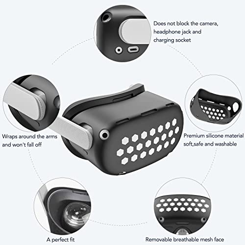 Huiuke Accessories For Oculus Quest 2 | Quest 2 Vr Face Cover, Vr Shell Front Face Protector Cover And Protective Lens Cover (Black) #TOP1