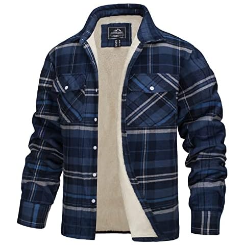 TACVASEN Men's Fleece Shirt Winter Jacket Cover