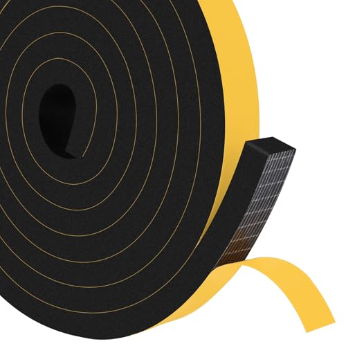 YIMIKI Thick Door Weather Stripping for Medium Gaps, Self Adhesive, 1x1/2in