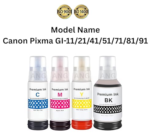 Image of ANG GI 71 Compatible Ink for Canon Printer G1020 G1730 G1737 G2020 G2021 G2060 G2730 G2770 G3021 G3730 G3770 G4770 (71 Set)