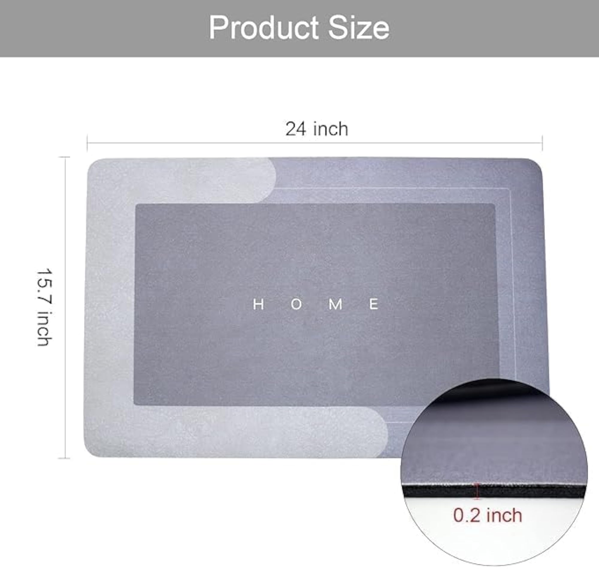 Bath Mat Rug, Super Absorbent Non Slip Floor Mat, Multicolour