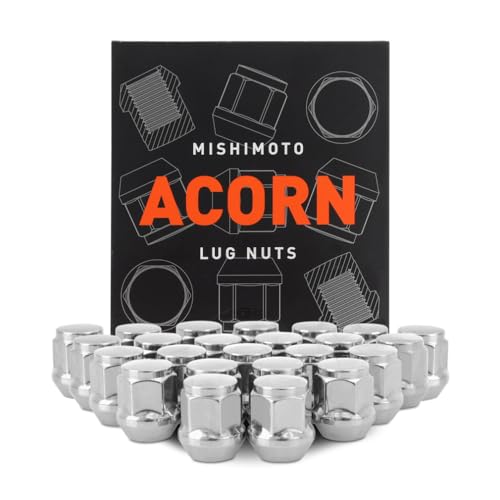Image of Mishimoto Steel Lug Nuts, M14x1.5, Acorn Seat, 24pc Set, Chrome