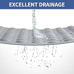 OTHWAY Extra Long Bathtub Mat, 39x 16In Shower Foot Scrubber Mat, Soft TPE Anti Slip Bath Mat for Tub, Machine Washable Shower Mat Non Slip with Big Suction Cups Drain Holes for Bathroom(L-Grey)