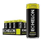 Echelon Pre-Workout Energy Drink - 12-Pack, Yuzu Cayenne - Peak Performance, Sustained Energy, Focus