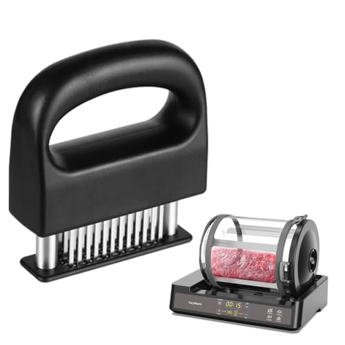 15 Minute Vacuum Tumbler Marinator for Meat Vegetable with Leak Proof Clip and Free 48 Blades Meat Tenderizer