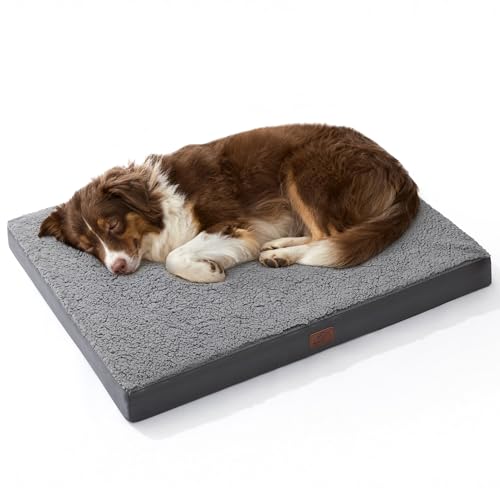 Bedsure Dog Beds Large Sized Dog - Comfy Flat Pet Beds with Removable Washable Cover, Orthopedic Egg Crate Foam Puppy Mat, Suitable for Pet Up to 65 lbs