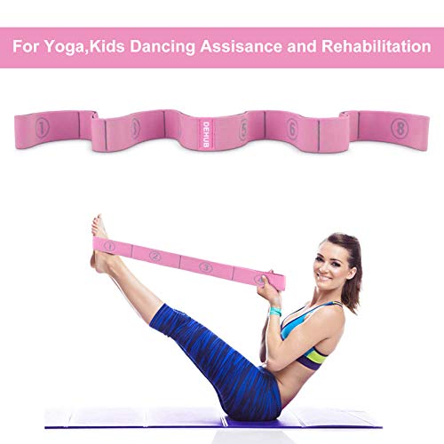 Dehub Stretch Strap, Elastic Yoga Stretching Strap, Multi-Loop For Physical Therapy, Pilates, Yoga, Dance & Gymnastics Exercise And Flexible Pilates Stretch Band #TOP3