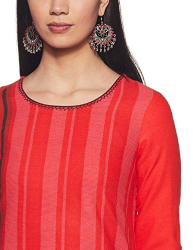 Image of Rangriti Coral Poly Cotton Straight Kurta for Women