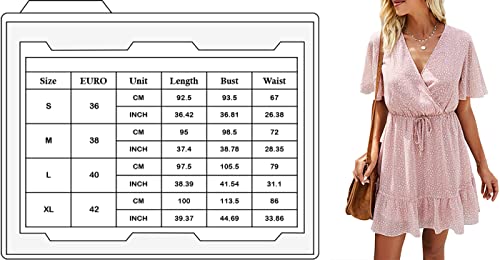 Sommerkleid Awemeal Damen Kurz Boho Strandkleid mit Gürtel
