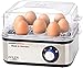 ADLER AD 4486 jajowar na 8 jajek z miarką, 800 W, akcesoria kuchenne do gotowania na miękkich, twardogotowanych jajkach, lampka kontrolna, automatyczne wyłączanie, srebrny/czarny